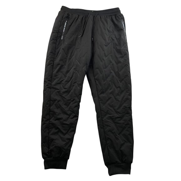 New Sport Men's Jogger Pants XXL Black Fleece Lined Warm Winter Pull on Drawstri - Picture 1 of 11